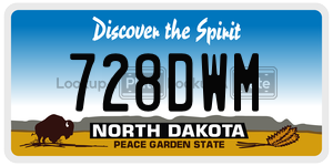 728DWM  license plate in ND