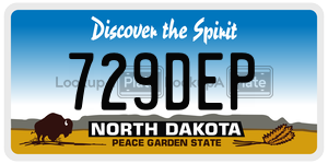 729DEP  license plate in ND
