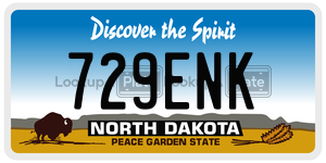 729ENK  license plate in ND