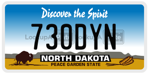 730DYN  license plate in ND