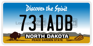 731ADB  license plate in ND