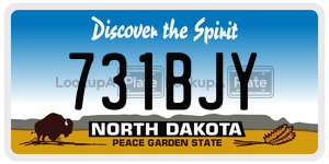 731BJY  license plate in ND
