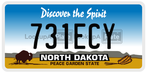 731ECY license plate in North Dakota
