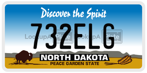 732ELG  license plate in ND