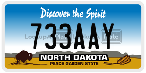 733AAY  license plate in ND
