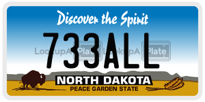 733ALL  license plate in ND