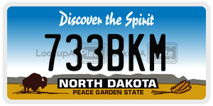 733BKM  license plate in ND