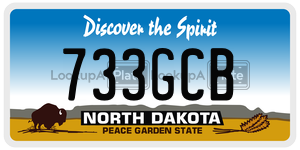 733GCB  license plate in ND