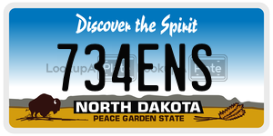 734ENS  license plate in ND