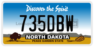 735DBW  license plate in ND