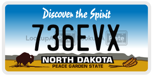 736EVX  license plate in ND