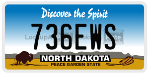 736EWS license plate in North Dakota