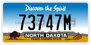 73747M  license plate in ND