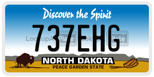 737EHG license plate in North Dakota