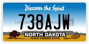 738AJW  license plate in ND