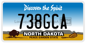 738GCA  license plate in ND