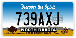 739AXJ  license plate in ND