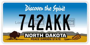 742AKK  license plate in ND