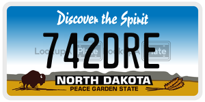 742DRE  license plate in ND