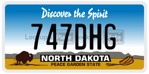 747DHG  license plate in ND