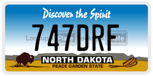 747DRF  license plate in ND