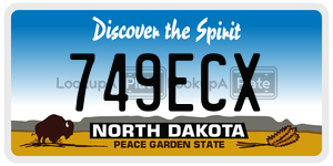 749ECX  license plate in ND