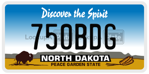 750BDG  license plate in ND