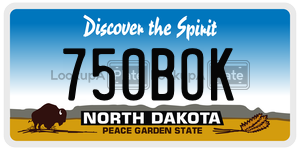 750BOK  license plate in ND