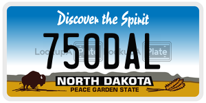 750DAL  license plate in ND