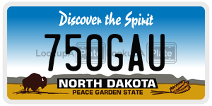 750GAU  license plate in ND