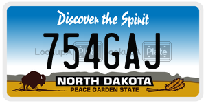 754GAJ  license plate in ND