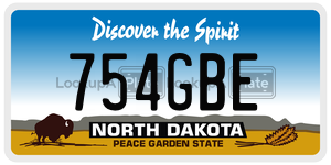754GBE  license plate in ND