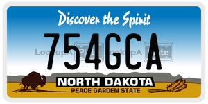 754GCA  license plate in ND