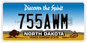 755AWM  license plate in ND