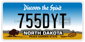 755DYT  license plate in ND