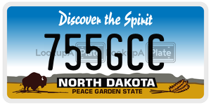 755GCC  license plate in ND