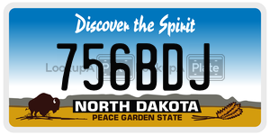 756BDJ  license plate in ND