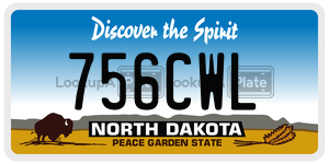 756CWL  license plate in ND