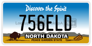 756ELD  license plate in ND