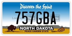 757GBA  license plate in ND