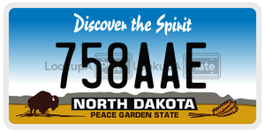 758AAE  license plate in ND