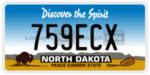 759ECX  license plate in ND
