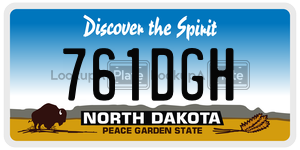 761DGH  license plate in ND