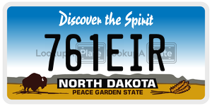 761EIR  license plate in ND