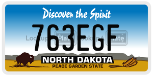 763EGF  license plate in ND