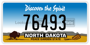 76493  license plate in ND