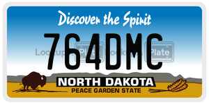 764DMC  license plate in ND