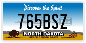 765BSZ  license plate in ND