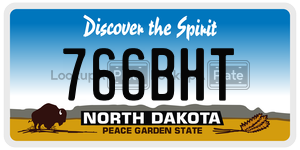 766BHT  license plate in ND