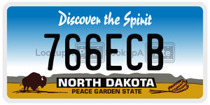 766ECB  license plate in ND